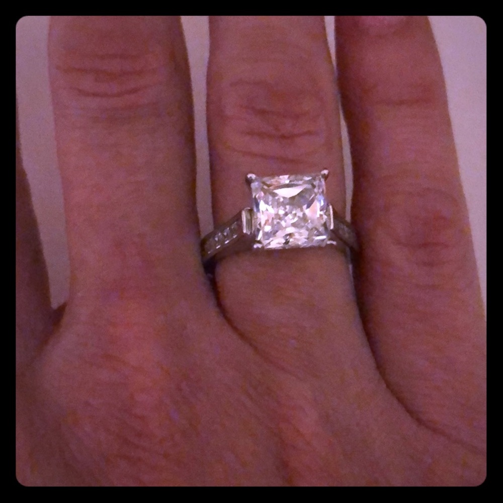 Beautiful  cz princess cut engagement ring